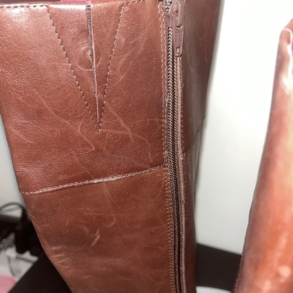 NWOB Lauren Ralph Lauren 'Macelyn' riding boot brwn leather buckle detail Sz 8B - Picture 9 of 15